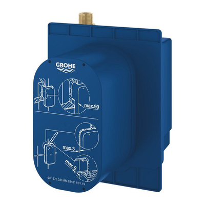 GROHE Eurosmart Cosmopolitan E boîtier encastré pour ensembles apparents infrarouges avec robinet d'arrêt pour eau prémélangée ou eau froide