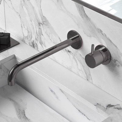 Hotbath Cobber partie apparente mitigeur encastré pour lavabo et bec 25 cm chrome noir