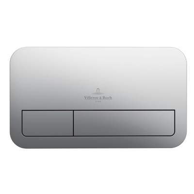 Villeroy & Boch Viconnect 2 knops bedieningsplaat e200 - 25.3x14.5cm - Chrome (mat rvs)