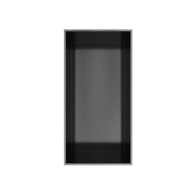 Hotbath &MORE Boîte encastrée ou niche encastrée 30x15x10cm sans cadre PVD noir brossé