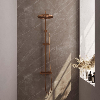 Brauer Copper Edition Colonne de douche mural 30cm avec douchette stick Cuivre brossé PVD