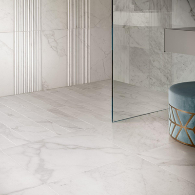 ÉCHANTILLON Edimax Astor Velvet White Carreau mural rectifié Aspect marbre Mat Blanc