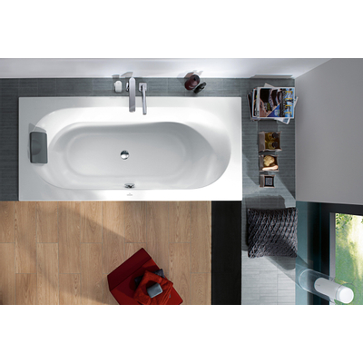 Villeroy & boch Loop duobad - 180x80cm - rechthoek/binnenbad ovaal - acryl Wit Alpin glans