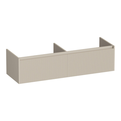 BRAUER Embrace Wavy wastafelonderkast 140 2 softclose lades - greeploos - 2 sifon uitsparingen - mat beige