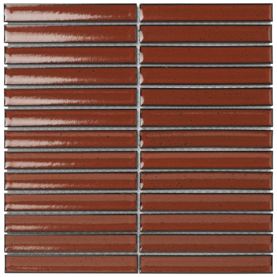La Mosaic Factory Sevilla carreau mosaïque - 29,6x29,9cm - carreau mural - Rectangulaire - Porcelaine Terra Red Brillant