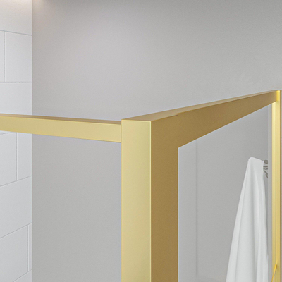 Aqua Vista Diasi paroi de douche à l’italienne - 100x200cm - 8mm - verre clair avec revêtement nano - cadre - laiton brossé