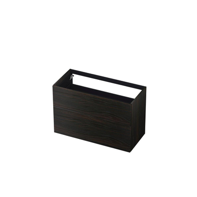 INK Wastafelonderkast - 100x45x65cm - 2 lades - push to open - met rechte opdekfronten - MFC - Intens eiken