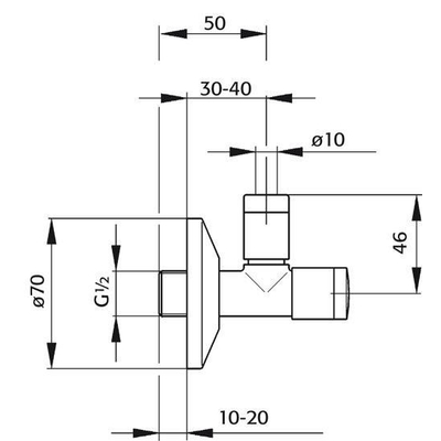 Xenz Pure robinet d'arrêt rond chrome Brillant