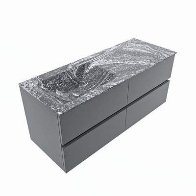 Mondiaz VICA-DLUX ensemble de meuble de salle de bain - 120cm - meuble sous-vasque plata - 4 tiroirs - lavabo encastrée cloud gauche - 1 trou de robinet - version haute de 60cm - lave