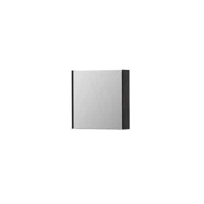 INK SPK1 spiegelkast – 60x60x14 cm – 1 deur, dubbelzijdige spiegeldeurr – Houtskool eiken