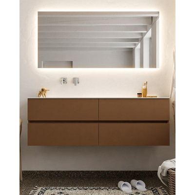 Mondiaz VICA ensemble de meuble de salle de bain - 150cm - meuble sous-vasque repos - 4 tiroirs - lavabo nuage gauche - sans trou de robinet version XL 60cm de haut