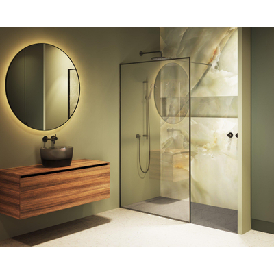 Riho Define inloopdouche - 140x200cm - helder glas met frame - 6mm - mat gunmetal