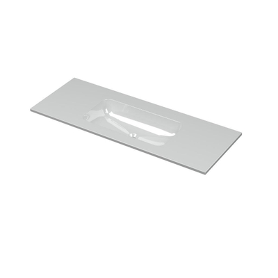 INK Aspekt wastafel - 120x45x1.5cm - 1 wasbak - 0 kraangaten - porselein wit glans