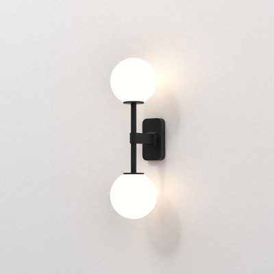 Astro Tacoma Twin Wandlamp/Plafondlamp - 230V - IP44 - bol - wit glas - mat zwart