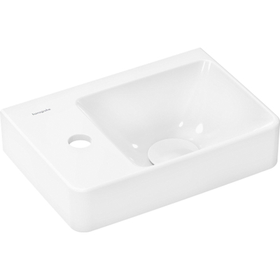Hansgrohe Xelu Q Lave-mains - 36x25cm - tablette à gauche - 1 trou pour robinet - sans trop-plein - SmartClean - blanc