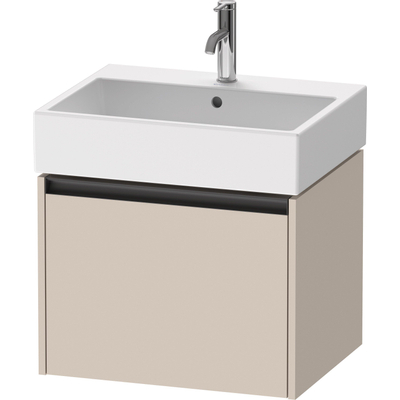 Duravit Ketho.2 Wastafelonderbouwkast - met 1 lade - 58.4x46x44cm - met greep antraciet - taupe mat