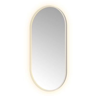 Hotbath &MORE Spiegel Oval - 60x120cm - direct en indirect LED - spiegelverwarming - dimbaar - met afstandsbediening - geborsteld RVS 316