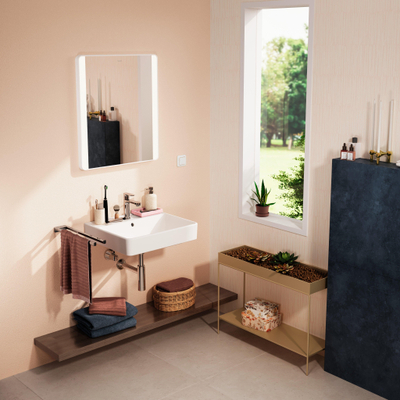 Hansgrohe Xanuia Q Wastafel/Fontein - 55x48cm - inbouw - 1 kraangat - met overloop - glans wit