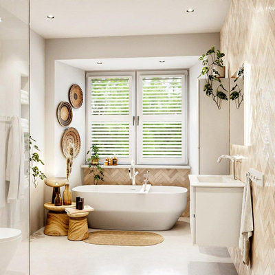 MONDIAZ VICA meuble sous lavabo 80cm Talc 2 tiroirs. Lavabo DENIA centre 1 trou de robinet, couleur Blanc Brillant.