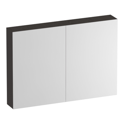 BRAUER Impress Deluxe spiegelkast - 100x70x15cm - interne en externe verlichting - 2 dubbelzijdige spiegeldeuren - Timber Anthracite