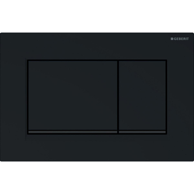 Geberit Sigma 30 bedieningplaat met dualflush frontbediening voor toilet 24.6x16.4cm zwart met matzwarte designstrook