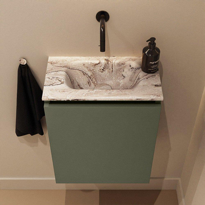 MONDIAZ TURE-DLUX 40cm toiletmeubel Army. EDEN wastafel Glace positie midden. Zonder kraangat.