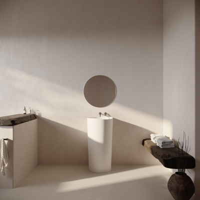 Ideavit Solidroll Lavabo sur pied - 45x45x90 - solid surface - blanc mat