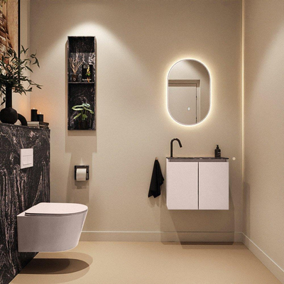 MONDIAZ TURE-DLUX 60cm toiletmeubel Rosee. EDEN wastafel Lava positie links. Met 1 kraangat.