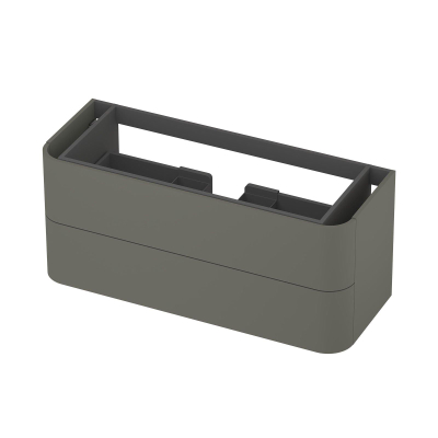 INK Concept R Wastafelonderkast - 120x45x52cm - 2 lades - opliggende grepen - afgeronde hoeken - MDF lak - mat beton groen