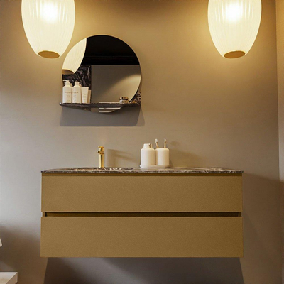 Mondiaz VICA-DLUX Ensemble de meuble de salle de bain - 120cm - meuble sous-vasque oro - 2 tiroirs - lavabo encastrée cloud gauche - 1 trou de robinet - version haute de 60cm - lave