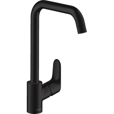 Hansgrohe Focus m41 1-gats keukenkraan - 260 met hoge - draaibare uitloop instelbaar 110° 150° en 360° - mat zwart