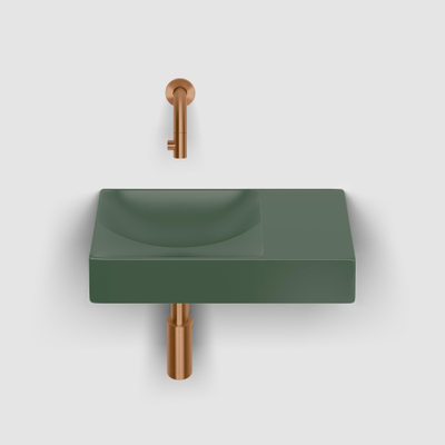 Clou Vale lave-mains 38 cm s. trou de robinet à droite vert pin mat céramique