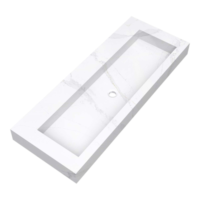 Lavabo Brauer Coral - 120x45.7x10cm - 1 lavabo - sans trous de robinet - effet marbre - Calacatta Gold