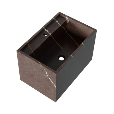 BRAUER Nova lavabo - 60x46x40cm - incl. supports de fixation invisibles - 1 bassin - 1 trou de robinet - composite - aspect marbre - Copper Brown