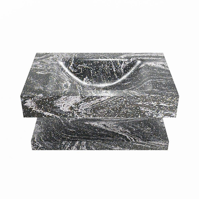 MONDIAZ ALAN - DLUX Badkamermeubelset - 70cm - planchet - Lava - vrijhangende wastafel - wasbak midden - 1 kraangat - Lava