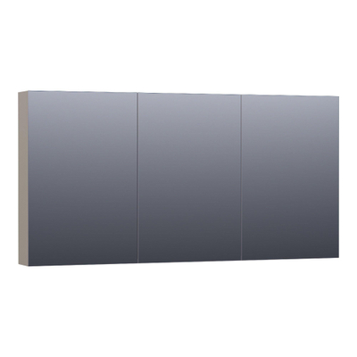BRAUER Impress spiegelkast – 139x70x15 cm – 3 deuren, dubbelzijdige spiegeldeuren – Taupe mat