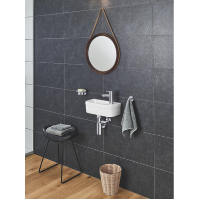 Grohe Euro Fonteinset - 37x18cm - rechte kraan - Saniclass sifon - afvoerplug - wit/chroom