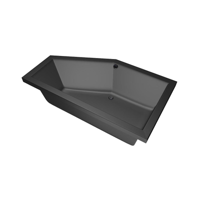 Xenz Society Baignoire d'angle - 160x90x53 - bonde au milieu - Gauche - acrylique - ebony