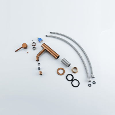 FugaFlow Eccelente Acces Slim Wastafelkraan - 17.4cm - opbouw - Geborsteld koper PVD (Koper)