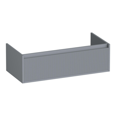 BRAUER Hope Wavy wastafelonderkast 100 1 softclose lade greeploos - 1 sifon uitsparing - mat grijs