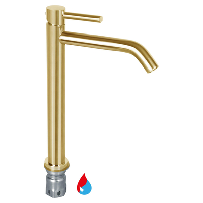 Differnz Kraan Koud/warm hoog gebogen kraan goud mat OUTLETSTORE