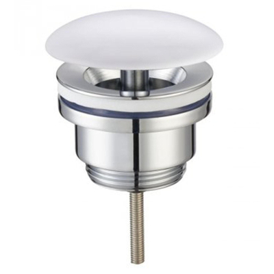 Wiesbaden Caral open afvoerplug 5/4" keramiek glans wit OUTLETSTORE