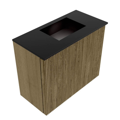 Mondiaz JOYA 50cm toiletmeubel - kleur Dusk - Wastafel FAYE positie Rechts Zonder kraangat kleur Urban.