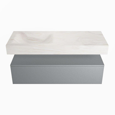 MONDIAZ ALAN - DLUX Badkamermeubelset - 120cm - onderkast - Plata - 1 lade - vrijhangende wastafel - wasbak links - 1 kraangat - Ostra