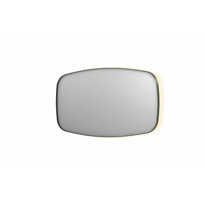 INK SP30 miroir – 140 x 80 cm – LED indirecte tout autour – chauffage de miroir – Metal black brossé (anthracite)