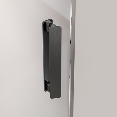 Sealskin Pure Porte de niche - 80x200cm - verre transparent - 8mm - traitement anticalcaire - gunmetal