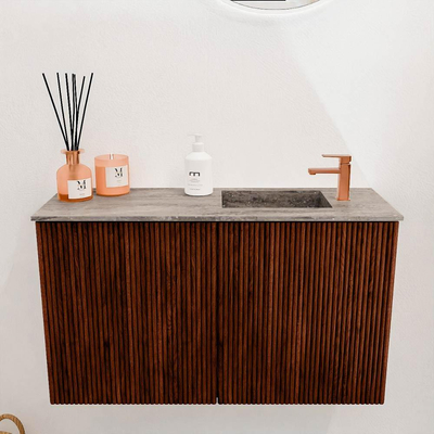 Mondiaz JOYA-DLUX Meuble de toilette 70cm - couleur Ruby - Lavabo FAYE position Droite 1 trou de robinet couleur Oza