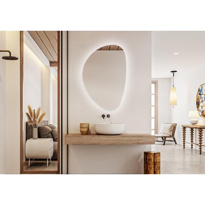 FugaFlow Eccelente Arredo Spiegel Sim - 120x80cm - verlichting - spiegelverwarming - horizontaal/verticaal - organisch