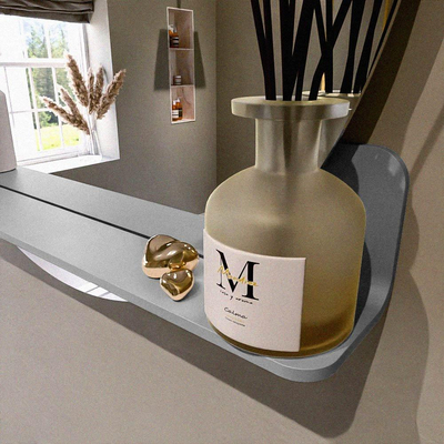 Mondiaz SPOT Miroir de salle de bain - rond 80cm - plan de miroir - couleur Plata