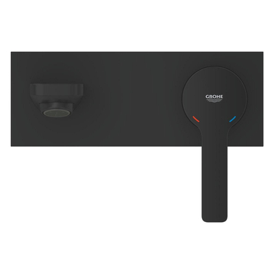 GROHE Lineare New wastafelkraan - l-size - wand - 2 kraangaten - mat zwart